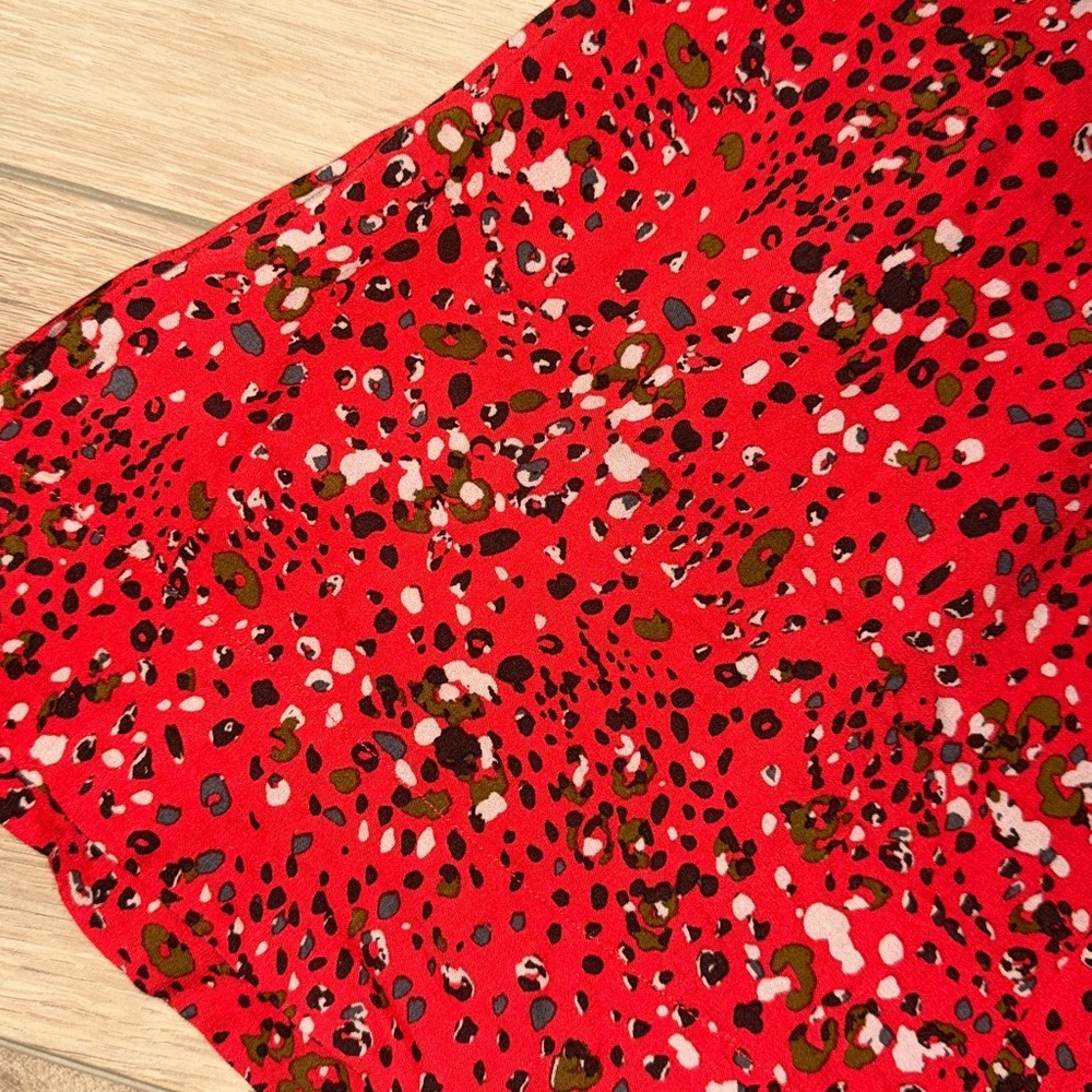 Free People red floral 40s Printed Midi Dress size 6 femme fit - Picture 3 of 9